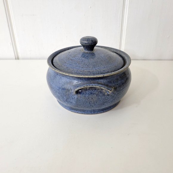Studio Pottery Small Blue Covered Casserole - Picture 4 of 7